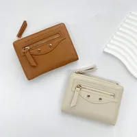 New Women's Short Portable Rivet Litchi Pattern Coin Purse Mini Wallet Small Fashion PU Leather Simple Style Lightweight main image 2