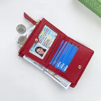 New Women's Short Portable Rivet Litchi Pattern Coin Purse Mini Wallet Small Fashion PU Leather Simple Style Lightweight main image 3