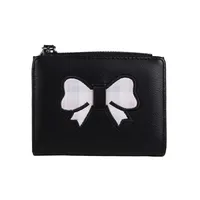 Fashion Bowknot Wallet Women's Short Cute PU Leather Multifunctional Bifold Zipper Coin Purse Sweet Cartoon sku image 2