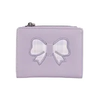 Fashion Bowknot Wallet Women's Short Cute PU Leather Multifunctional Bifold Zipper Coin Purse Sweet Cartoon sku image 4