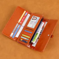 Fashion Ladies Wallet Handbag Large Capacity Vintage Polyester Lining Pu Material Solid Color Trendy All-Match Clutch main image 2