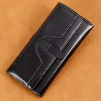 Fashion Ladies Wallet Handbag Large Capacity Vintage Polyester Lining Pu Material Solid Color Trendy All-Match Clutch sku image 1