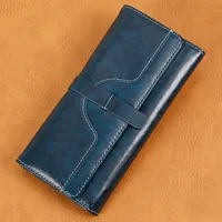 Fashion Ladies Wallet Handbag Large Capacity Vintage Polyester Lining Pu Material Solid Color Trendy All-Match Clutch sku image 2