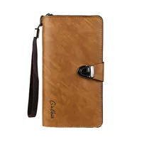 Retro Lock Long Men's Wallet Casual Zipper Handbag Ultra-Light Breathable Anti-Theft High-End Multi-Functional Leisure main image 5