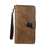 Retro Lock Long Men's Wallet Casual Zipper Handbag Ultra-Light Breathable Anti-Theft High-End Multi-Functional Leisure sku image 3