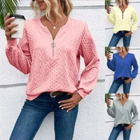 Casual Round Neck Long Sleeve Hoodie Women's Fashion Zipper Sweater Comfortable Polyester Blend Regular Style Hoodie main image 1