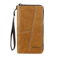 Vintage Zipper Men's Wallet Multi-Functional Fashion Leather Texture Large Capacity Men's Credit Card Holder Breathable Polyester Lining main image 5