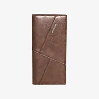 Men's Retro Long Slim Wallet Large Capacity Fashion Polyester Lining Material PU Leather Ultra Light Multifunctional Suit Bag sku image 2