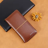 Men's Retro Wallet Large Capacity Soft Leather Zip Mobile Phone Bag Business Portable High-End Sense Men's Wallet main image 2