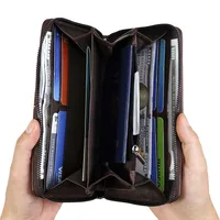 Men's Retro Wallet Large Capacity Soft Leather Zip Mobile Phone Bag Business Portable High-End Sense Men's Wallet main image 4