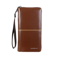 Men's Retro Wallet Large Capacity Soft Leather Zip Mobile Phone Bag Business Portable High-End Sense Men's Wallet sku image 1