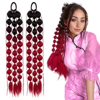 Handmade Knitting Lantern Bubble Braid Wig For Men And Women High Temperature Silk Material main image 2
