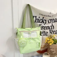 Fashion Style Large Capacity Handbag Summer Trendy Crossbody Shoulder Bag Ladies Students With Nylon Material Zipper Closure sku image 1