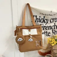 Fashion Style Large Capacity Handbag Summer Trendy Crossbody Shoulder Bag Ladies Students With Nylon Material Zipper Closure sku image 3