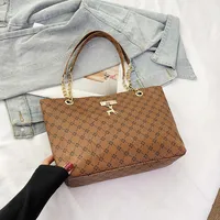 Fashion Large Capacity Women's Shoulder Bag Retro Commuter Hand-Carrying Bag Fashion Polyester Inner Material Square Zipper Closure sku image 2