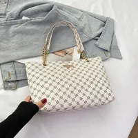 Fashion Large Capacity Women's Shoulder Bag Retro Commuter Hand-Carrying Bag Fashion Polyester Inner Material Square Zipper Closure sku image 3
