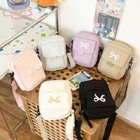 Cute Bow Tie Student Commuter Single-shoulder Bag, Soft And Girly Forest-style Small Crossbody Bag main image 1