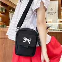 Cute Bow Tie Student Commuter Single-shoulder Bag, Soft And Girly Forest-style Small Crossbody Bag main image 2