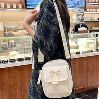 Cute Bow Tie Student Commuter Single-shoulder Bag, Soft And Girly Forest-style Small Crossbody Bag main image 5