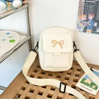 Cute Bow Tie Student Commuter Single-shoulder Bag, Soft And Girly Forest-style Small Crossbody Bag sku image 2