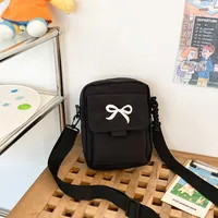 Cute Bow Tie Student Commuter Single-shoulder Bag, Soft And Girly Forest-style Small Crossbody Bag sku image 4