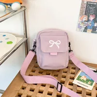 Cute Bow Tie Student Commuter Single-shoulder Bag, Soft And Girly Forest-style Small Crossbody Bag sku image 5