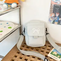 Cute Bow Tie Student Commuter Single-shoulder Bag, Soft And Girly Forest-style Small Crossbody Bag sku image 6