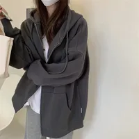 Oversized Hooded Cardigan Women's Long Sleeve Zipper Casual Style Scale Pattern Couple Coat Spring And Autumn New main image 1