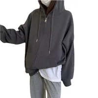 Oversized Hooded Cardigan Women's Long Sleeve Zipper Casual Style Scale Pattern Couple Coat Spring And Autumn New main image 5