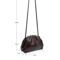 Cloud-Shaped Handbag Women's Fashion All-Match Clipped Button-Style Crossbody Bag Small Size Dumpling-Shaped Pu Material Shoulder Belt main image 3