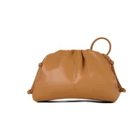 Cloud-Shaped Handbag Women's Fashion All-Match Clipped Button-Style Crossbody Bag Small Size Dumpling-Shaped Pu Material Shoulder Belt sku image 23
