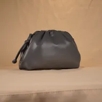 Cloud-Shaped Handbag Women's Fashion All-Match Clipped Button-Style Crossbody Bag Small Size Dumpling-Shaped Pu Material Shoulder Belt sku image 3