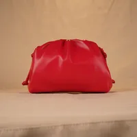 Cloud-Shaped Handbag Women's Fashion All-Match Clipped Button-Style Crossbody Bag Small Size Dumpling-Shaped Pu Material Shoulder Belt sku image 5