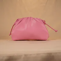 Cloud-Shaped Handbag Women's Fashion All-Match Clipped Button-Style Crossbody Bag Small Size Dumpling-Shaped Pu Material Shoulder Belt sku image 6