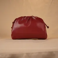 Cloud-Shaped Handbag Women's Fashion All-Match Clipped Button-Style Crossbody Bag Small Size Dumpling-Shaped Pu Material Shoulder Belt sku image 9