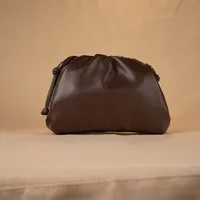 Cloud-Shaped Handbag Women's Fashion All-Match Clipped Button-Style Crossbody Bag Small Size Dumpling-Shaped Pu Material Shoulder Belt sku image 16