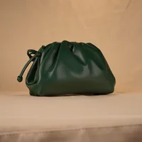 Cloud-Shaped Handbag Women's Fashion All-Match Clipped Button-Style Crossbody Bag Small Size Dumpling-Shaped Pu Material Shoulder Belt sku image 17