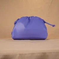 Cloud-Shaped Handbag Women's Fashion All-Match Clipped Button-Style Crossbody Bag Small Size Dumpling-Shaped Pu Material Shoulder Belt sku image 20