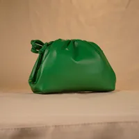 Cloud-Shaped Handbag Women's Fashion All-Match Clipped Button-Style Crossbody Bag Small Size Dumpling-Shaped Pu Material Shoulder Belt sku image 22