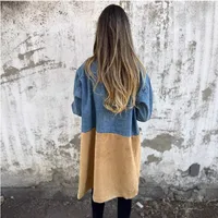 Autumn And Winter New Women's Elegant Commuter Long Sleeve Denim Jacket Suit Collar Stitching Mid-Length Casual Loose Design main image 3