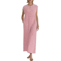Casual Striped Wide Leg Jumpsuit Women Sleeveless Loose Design Spring And Summer New High Waist Trousers Comfortable Polyester Material main image 5