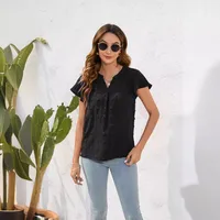 Spring And Summer Women's Loose-Fitting Casual Round-Neck Short-Sleeved T-shirt Commuter Plush Top Street Style Senior Street Style main image 3