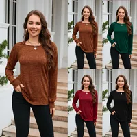 Casual And Lightweight Long Sleeve Crew Neck Pullover Sweater Autumn And Winter Women's T-shirt Sweet Fresh Style Comfortable Polyester main image 1