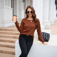 Casual And Lightweight Long Sleeve Crew Neck Pullover Sweater Autumn And Winter Women's T-shirt Sweet Fresh Style Comfortable Polyester main image 2