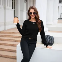 Casual And Lightweight Long Sleeve Crew Neck Pullover Sweater Autumn And Winter Women's T-shirt Sweet Fresh Style Comfortable Polyester main image 3