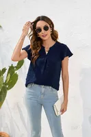 Spring And Summer Women's Loose-Fitting Casual Round-Neck Short-Sleeved T-shirt Commuter Plush Top Street Style Senior Street Style sku image 12