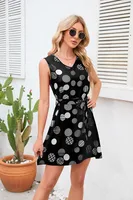 Retro Dots Printed Waist-Controlled Summer New Dress Party Print Clothing Retro Style Fresh Sweet Knee-Length A- Line Skirt sku image 19