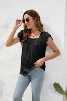 Spring And Summer Loose Casual Women's T-shirt Round Neck Short Sleeve Commuter Solid Color Top Street Style Senior Street Fashion sku image 17