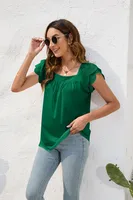 Spring And Summer Loose Casual Women's T-shirt Round Neck Short Sleeve Commuter Solid Color Top Street Style Senior Street Fashion sku image 6