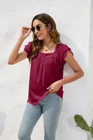 Spring And Summer Loose Casual Women's T-shirt Round Neck Short Sleeve Commuter Solid Color Top Street Style Senior Street Fashion sku image 2